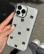 Transparent Bow Glittery Shimmer Case
