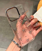 Transparent Bow Glittery Shimmer Case