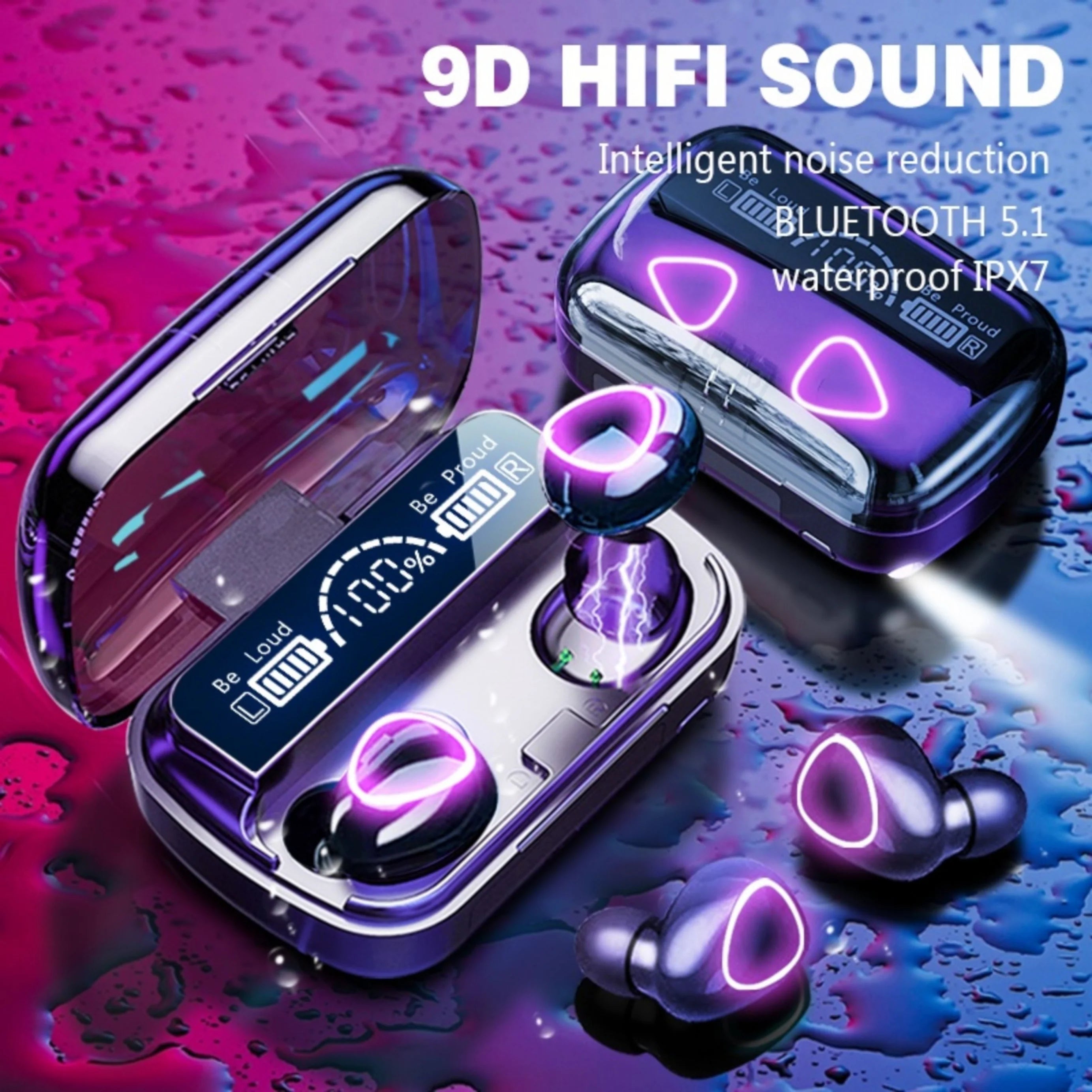 Mega Sale Offer - Imported Improved version of M10 Waterproof Bluetooth Wireless Headset with LED Display + Power Bank