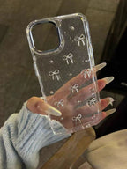 Transparent Bow Glittery Shimmer Case