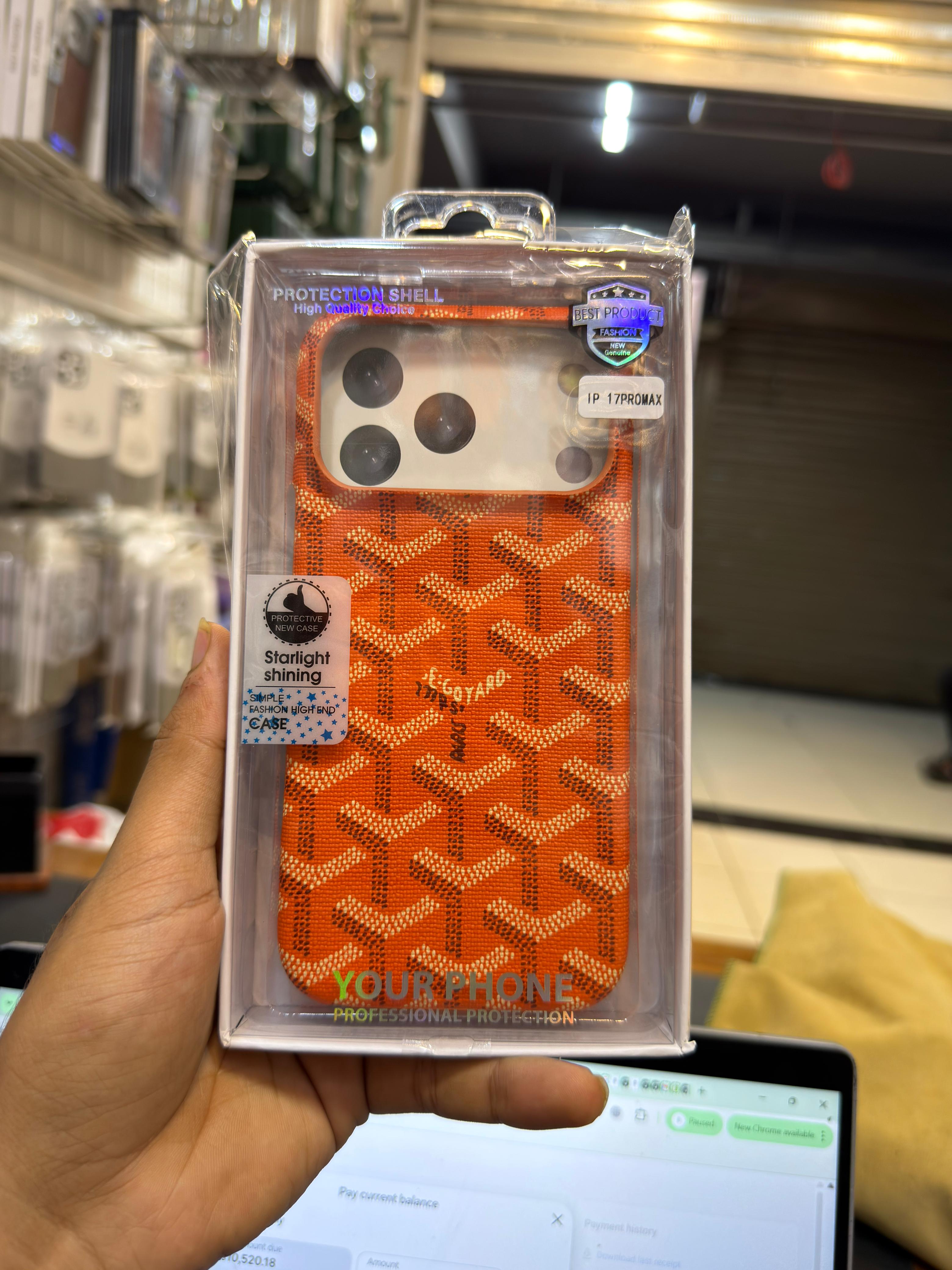 Goyard Leather-Feel Fabric Case