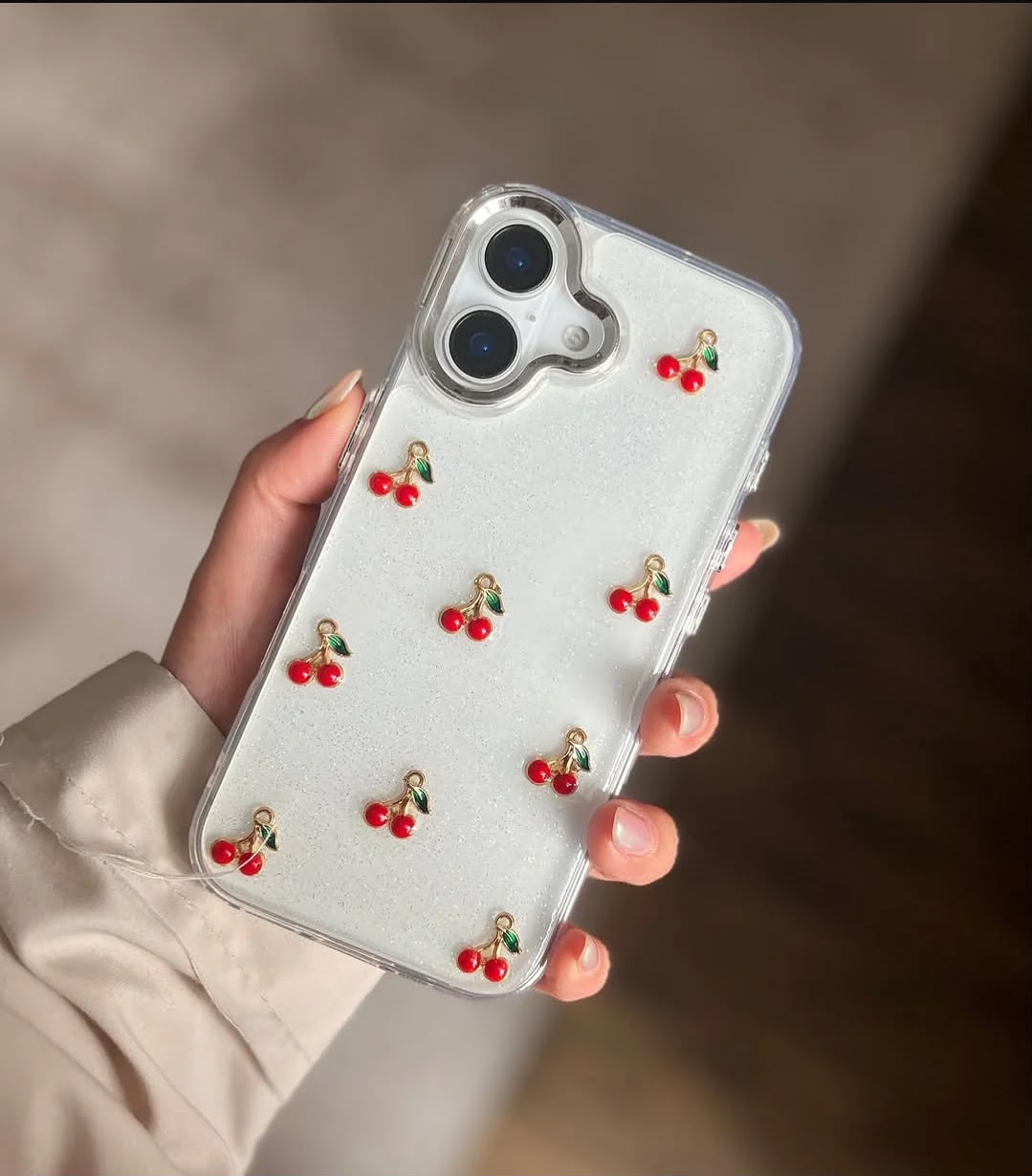 Transparent Bow Glittery Shimmer Case
