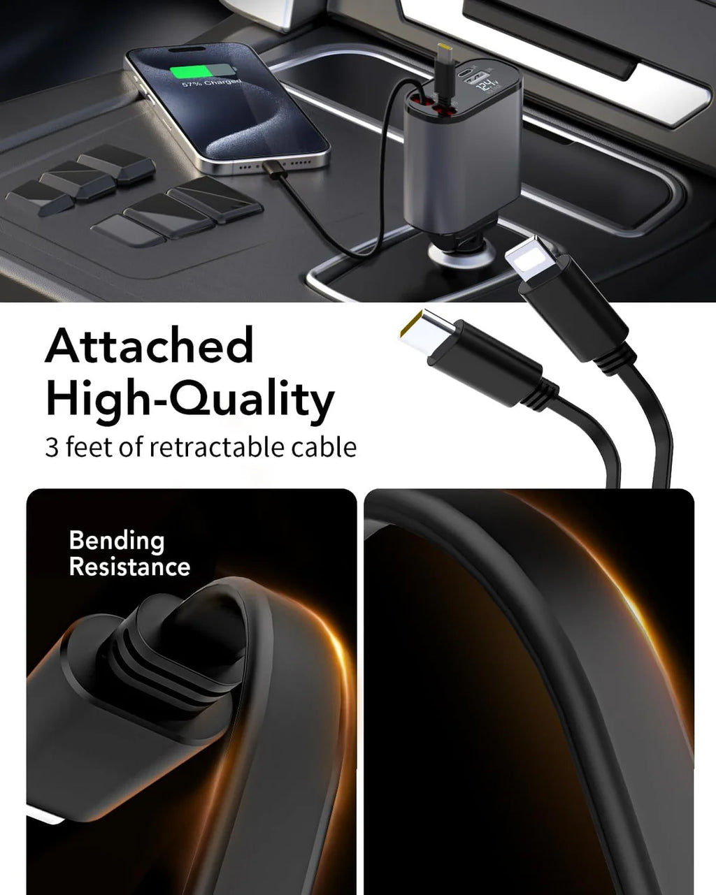 4-in-1 Car Charger Adapter 120W