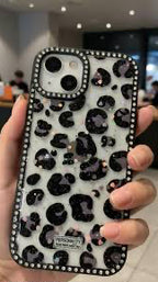 Black Cheetah Studded Case